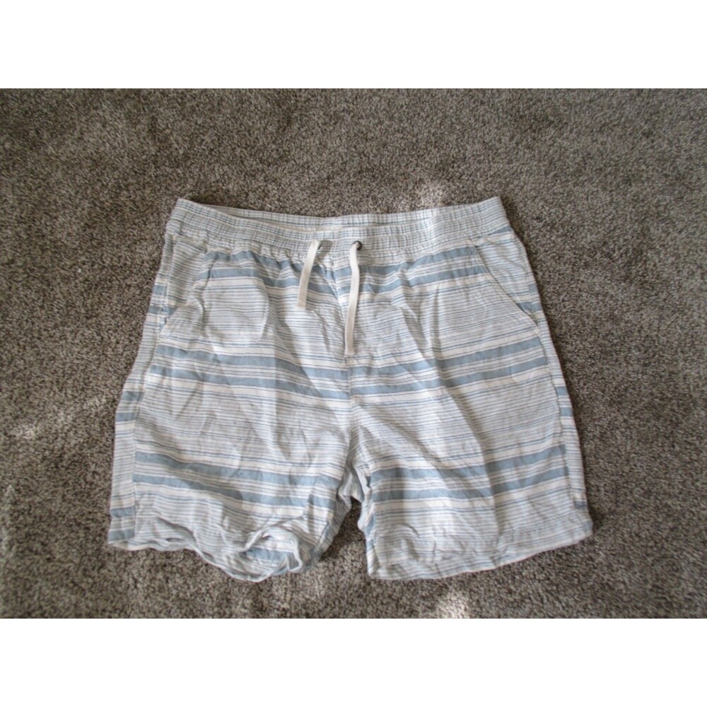 Lucky Brand Mens XXL Shorts Linnen cotton blend Blue Stripes